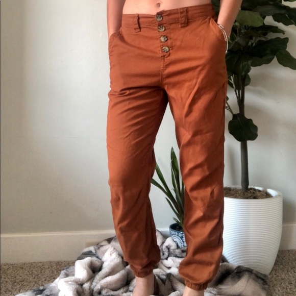 Vanilla Sugar Pants - Rust brown paper bag trousers